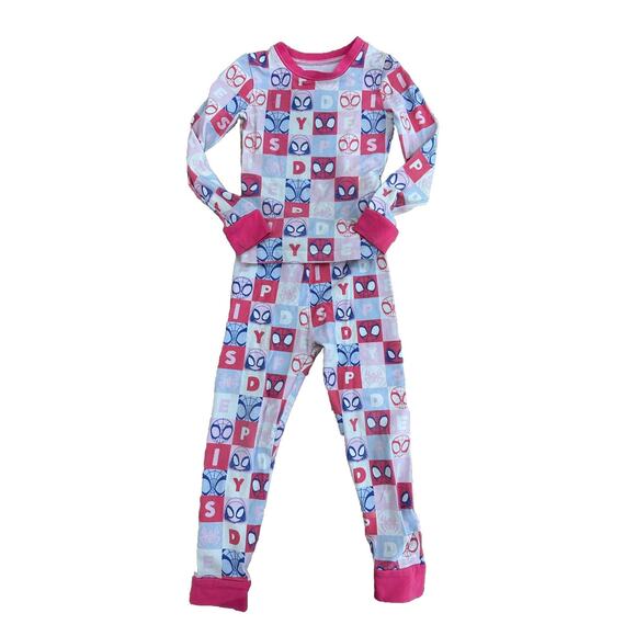Toddler Girls Spider-Man Avengers 2 Piece PJs Long Sleeves Size 4t PINK - Picture 1 of 8